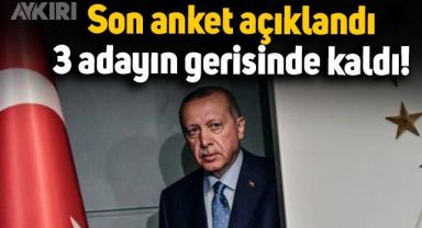 Son anket sonuçları açıklandı: Erdoğan, 3 ismin gerisinde kaldı