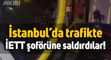 Trafikte kamyonet sürücüsüyle İEETT şoförü arasında yaşananlar