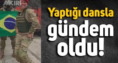 Yaptığı dansla sosyal medyada gündem olan asker kıyafetli adam