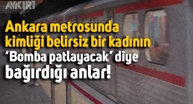 Ankara metrosunda bir kadın, 