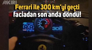 Ferrari marka aracıyla kazanın eşiğinden dönen sürücü
