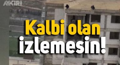 Gaziantep'te metrelerce yükseklikte güvenlik önlemi olmadan çalışan işçiler
