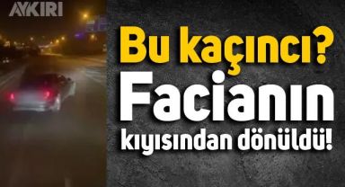 Konya'da Tıra yol vermeyen sürücünün, kazanın eşiğinden döndüğü anlar