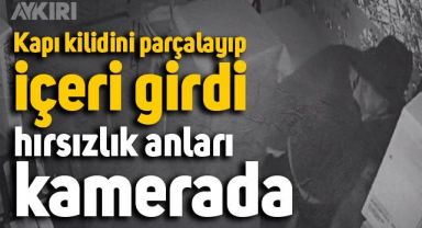 Muğla'da kapı kilidini parçalayıp telefoncuyu soyan hırsız kamerada