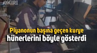 Piyanonun başına geçen kurye, yeteneğiyle hayran bıraktı