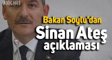 Süleyman Soylu'dan Sinan Ateş açıklaması