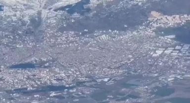 Kahramanmaraş'taki yıkım, yolcu uçağından böyle görüntülendi