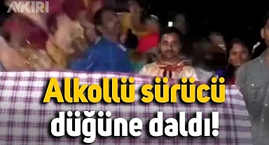 Alkollü sürücü düğüne daldı, kaza anı düğün kamerasına yansıdı