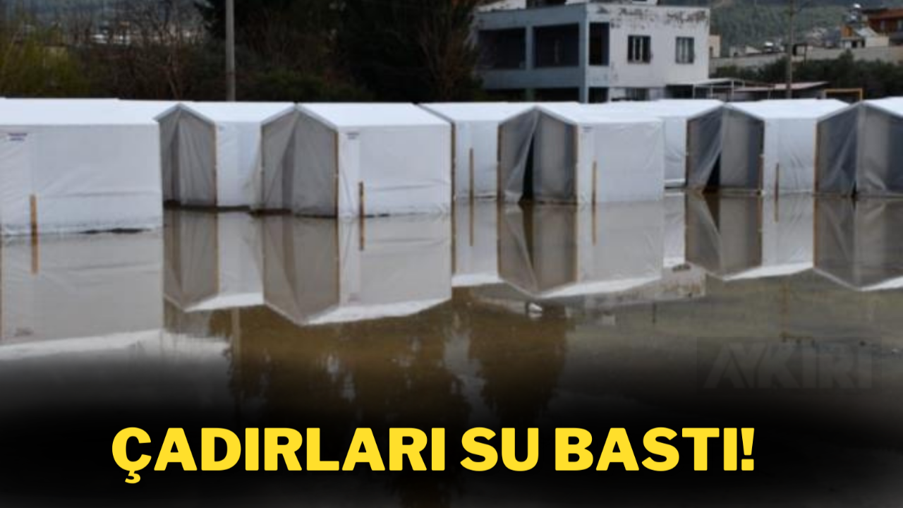 Depremin 34. gününde Hatay Payas'ta çadırları su bastı