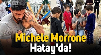 İtalyan oyuncu Michele Morrone, Hatay'da depremden etkilenen vatandaşları ziyaret etti
