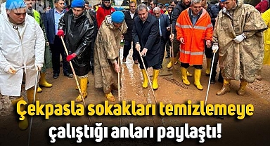 Mustafa Destici, çekpasla sokakları temizlemeye çalıştığı anları paylaştı