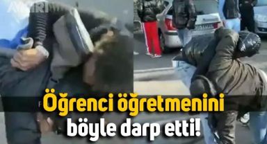 Öğrenci ile öğretmen birbirine girdi, herkes izledi