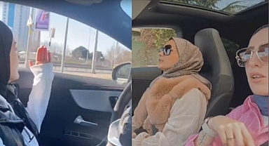 Lüks araçlarından Dombra'nın Erdoğan'lı versiyonunu açıp, trafikte vatandaşlara dinlettiler