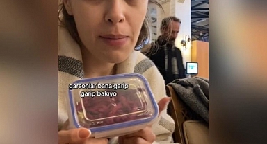 Restoranda yiyemediği ikram salatayı kutuladı: Garsonlar garip garip bakıyor...