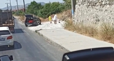 Belediyenin kullandığı mıcırları çalan kişileri görünce dayanamadı!