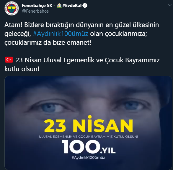 Süper Lig kulüplerinden 23 Nisan paylaşımları 1