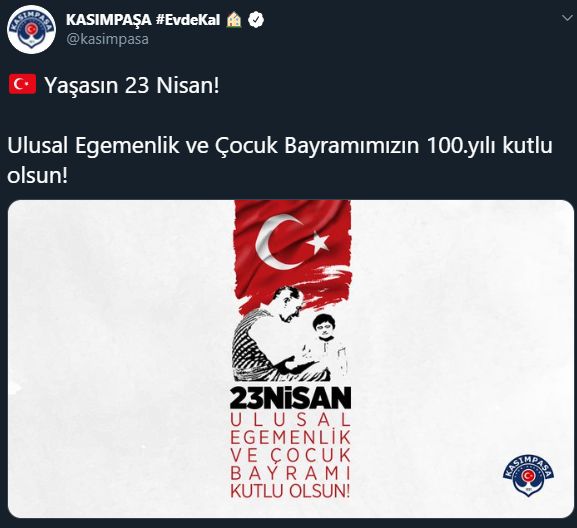 Süper Lig kulüplerinden 23 Nisan paylaşımları 13