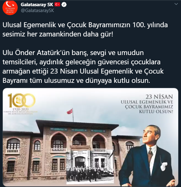 Süper Lig kulüplerinden 23 Nisan paylaşımları 2