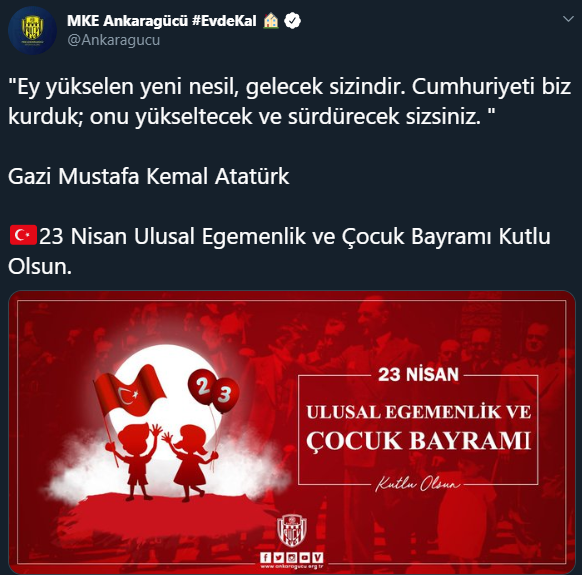 Süper Lig kulüplerinden 23 Nisan paylaşımları 17
