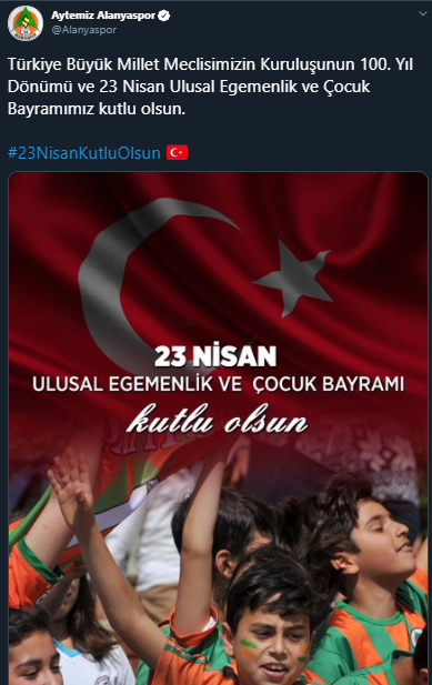Süper Lig kulüplerinden 23 Nisan paylaşımları 7