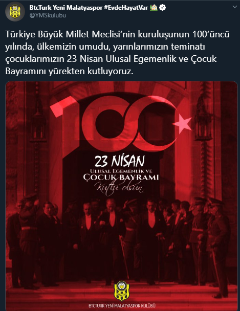 Süper Lig kulüplerinden 23 Nisan paylaşımları 15