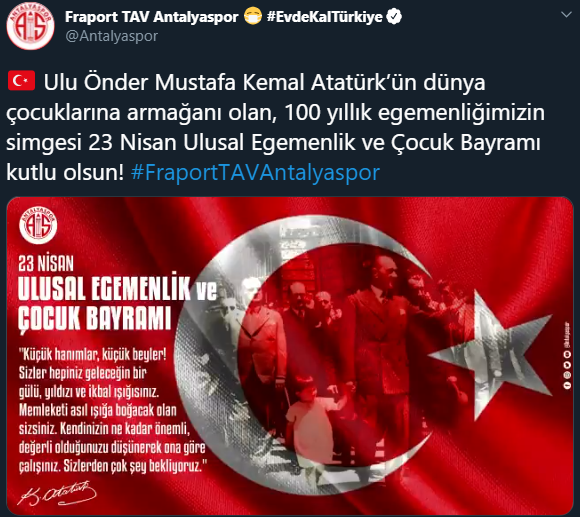 Süper Lig kulüplerinden 23 Nisan paylaşımları 11