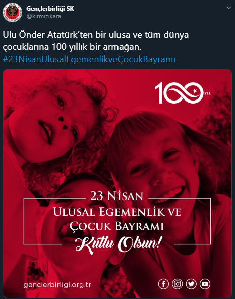 Süper Lig kulüplerinden 23 Nisan paylaşımları 12