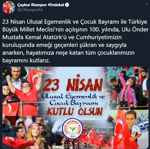 Süper Lig kulüplerinden 23 Nisan paylaşımları 16