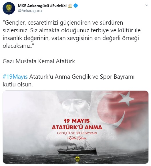 Süper Lig kulüplerinin 19 Mayıs mesajları 8