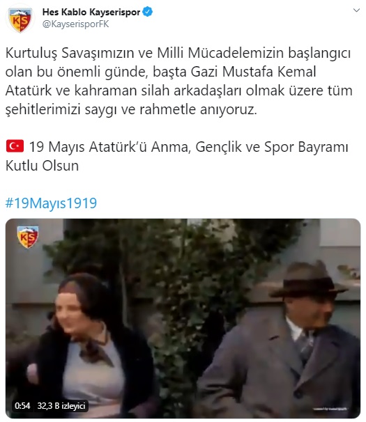 Süper Lig kulüplerinin 19 Mayıs mesajları 12