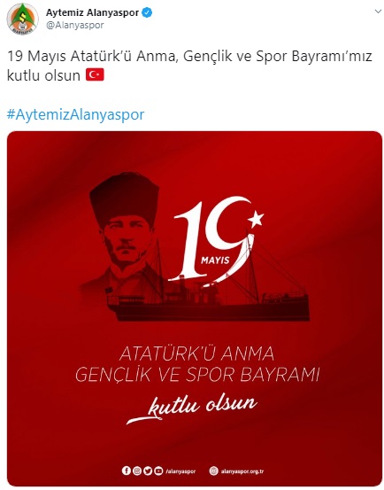 Süper Lig kulüplerinin 19 Mayıs mesajları 15
