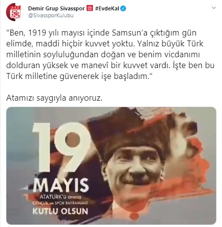 Süper Lig kulüplerinin 19 Mayıs mesajları 16