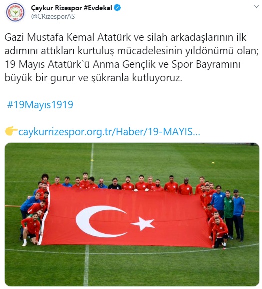 Süper Lig kulüplerinin 19 Mayıs mesajları 13