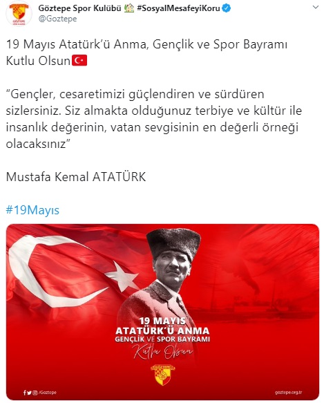 Süper Lig kulüplerinin 19 Mayıs mesajları 7