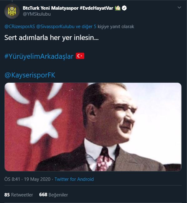 Spor kulüpleri Twitter'da Gençlik Marşı'nı söyledi 7