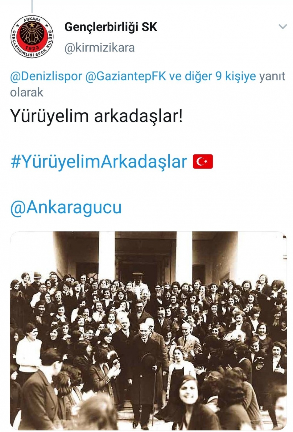 Spor kulüpleri Twitter'da Gençlik Marşı'nı söyledi 11