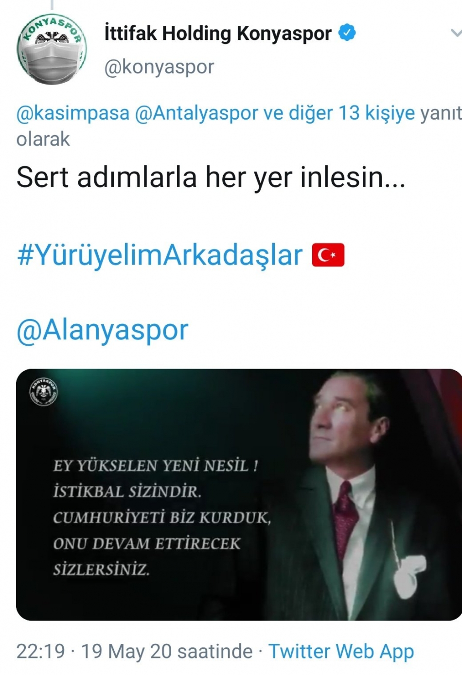 Spor kulüpleri Twitter'da Gençlik Marşı'nı söyledi 15