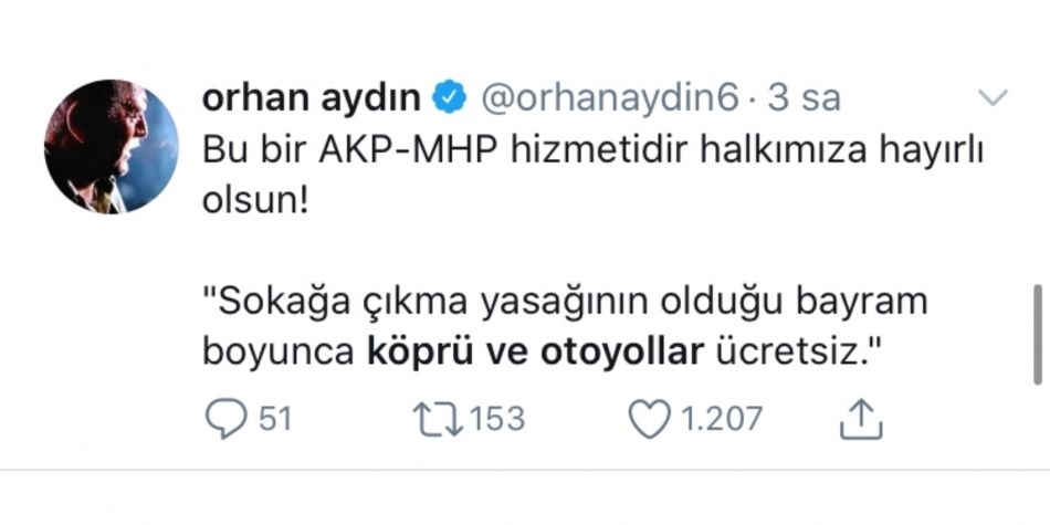 “Otoyollar ve köprüler ücretsiz” kararına sosyal medyadan tepkiler büyüyor 8