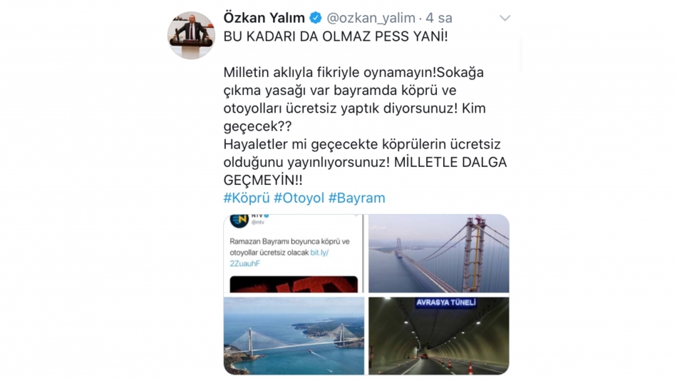 “Otoyollar ve köprüler ücretsiz” kararına sosyal medyadan tepkiler büyüyor 4