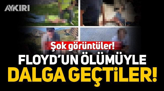 Şok görüntüler... George Floyd'un ölümüyle dalga geçtiler! 1