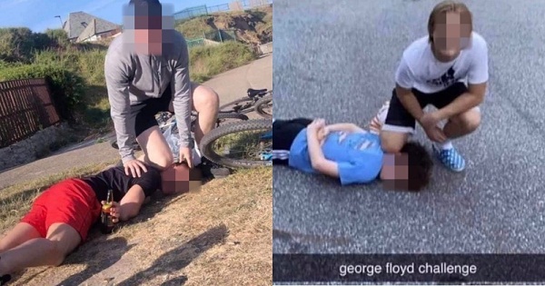 Şok görüntüler... George Floyd'un ölümüyle dalga geçtiler! 6