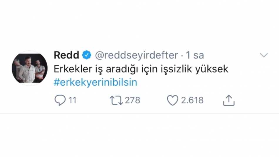 Twitter'da #erkekyerinibilsin etiketi gündemde 8